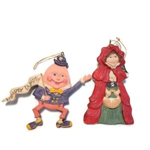 Kurt S. Adler Humpty Dumpty & Red Riding Hood Nursery Rhyme Ornament Two…